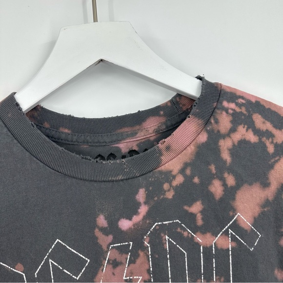 ACDC Custom Bleach Splatter Short Sleeve Shirt Size Small Distressed - Picture 6 of 9